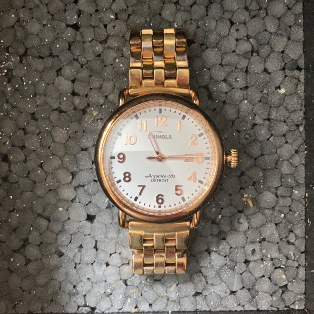 Gold Shinola Chain Watch